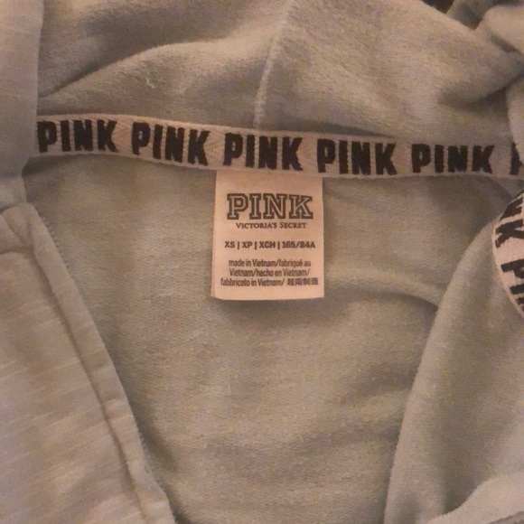 MINT GREEN/BLUE PINK CROPPED HOODIE - Picture 3 of 4